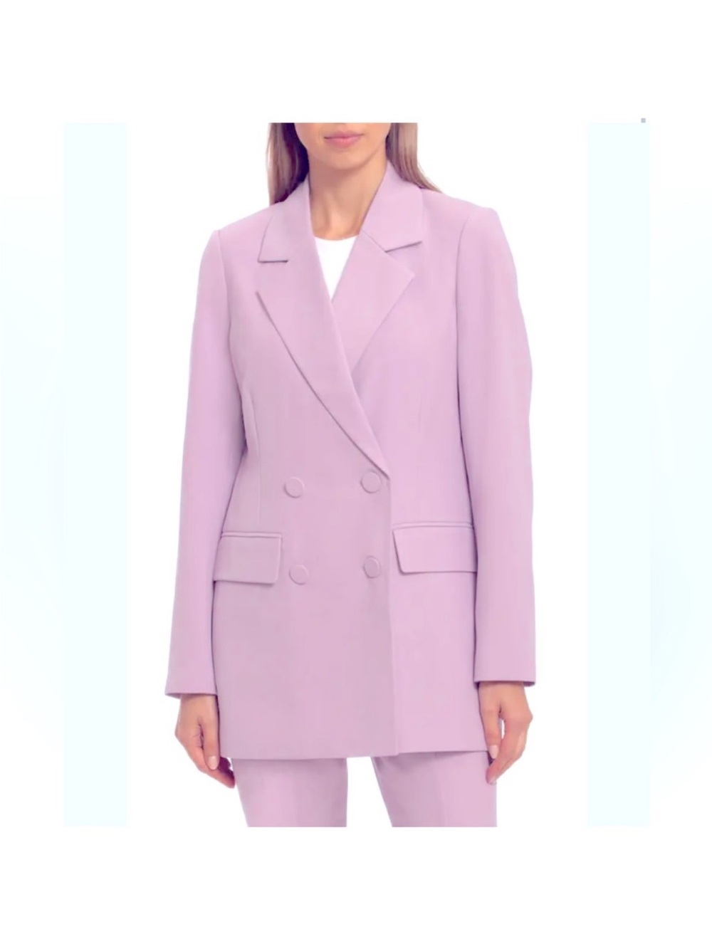 Avec Les Filles Oversized Lavender Double-Breasted Blazer Size S